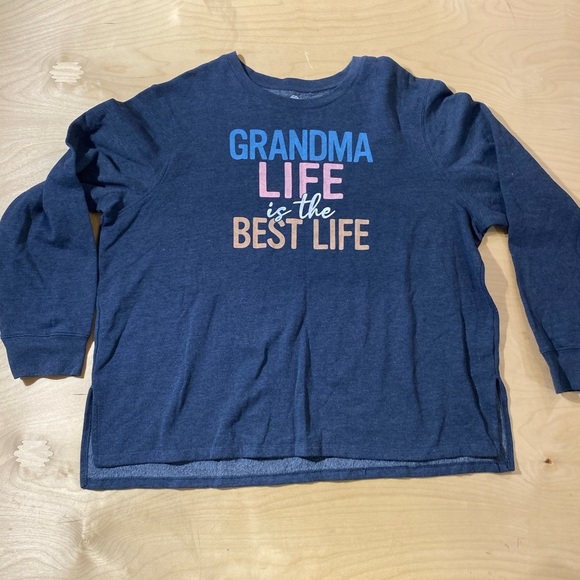 Positive Tees Navy Blue Graphic Sweatshirt 2X (20W - 22W) (MM) - Picture 4 of 13